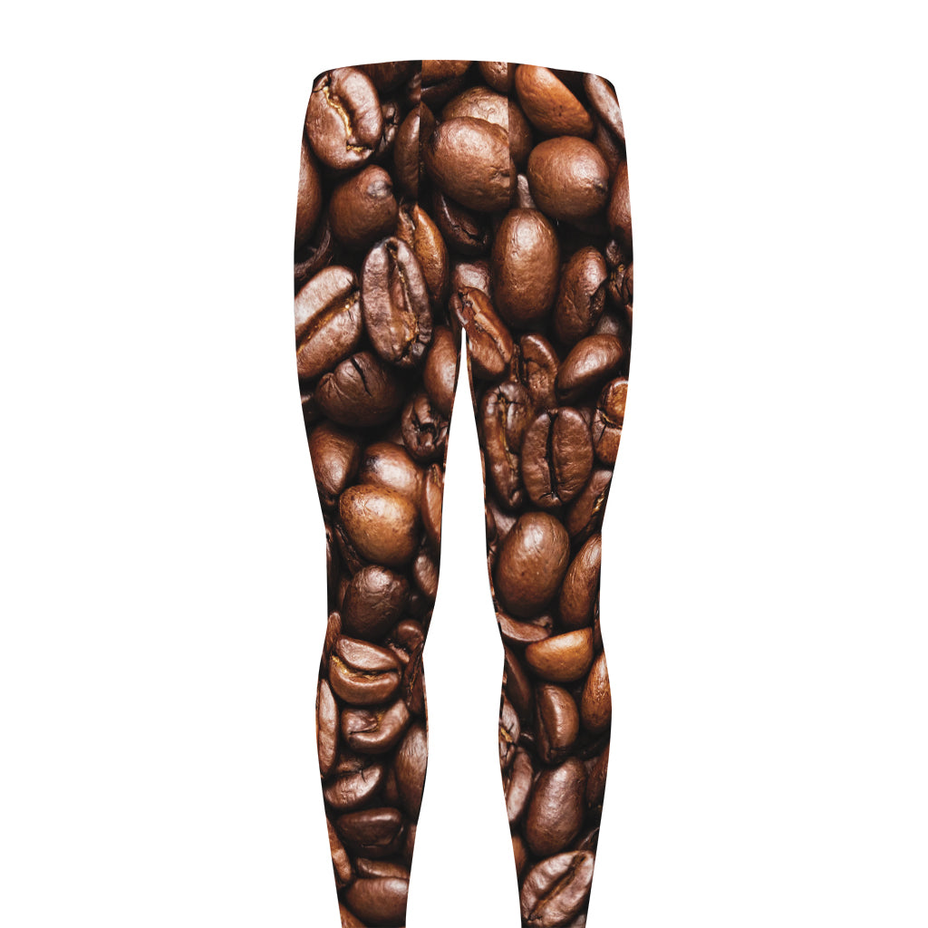 Roasted Coffee Bean Print Men's leggings