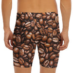 Roasted Coffee Bean Print Men's Long Boxer Briefs
