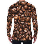 Roasted Coffee Bean Print Men's Long Sleeve T-Shirt