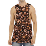 Roasted Coffee Bean Print Men's Muscle Tank Top