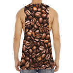 Roasted Coffee Bean Print Men's Muscle Tank Top