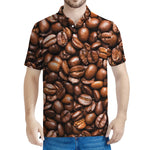 Roasted Coffee Bean Print Men's Polo Shirt