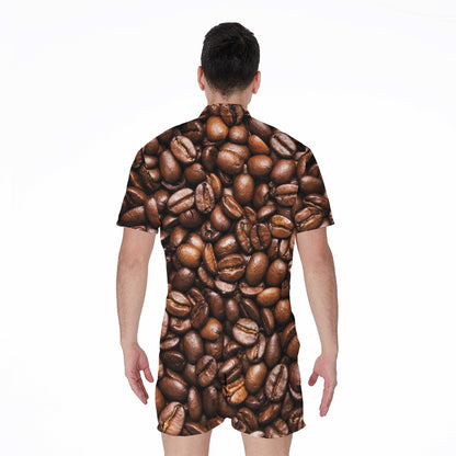 Roasted Coffee Bean Print Men's Rompers