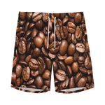 Roasted Coffee Bean Print Men's Sports Shorts