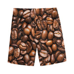 Roasted Coffee Bean Print Men's Sports Shorts
