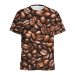 Roasted Coffee Bean Print Men's Sports T-Shirt