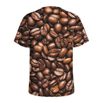Roasted Coffee Bean Print Men's Sports T-Shirt