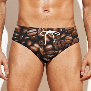 Roasted Coffee Bean Print Men's Swim Briefs