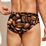 Roasted Coffee Bean Print Men's Swim Briefs