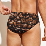 Roasted Coffee Bean Print Men's Swim Briefs