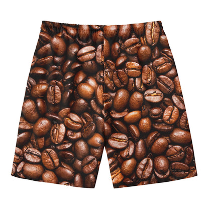 Roasted Coffee Bean Print Men's Swim Trunks
