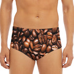 Roasted Coffee Bean Print Men's Triangle Swim Briefs