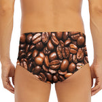 Roasted Coffee Bean Print Men's Triangle Swim Briefs