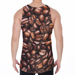 Roasted Coffee Bean Print Men's Velvet Tank Top