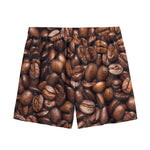 Roasted Coffee Bean Print Mesh Shorts
