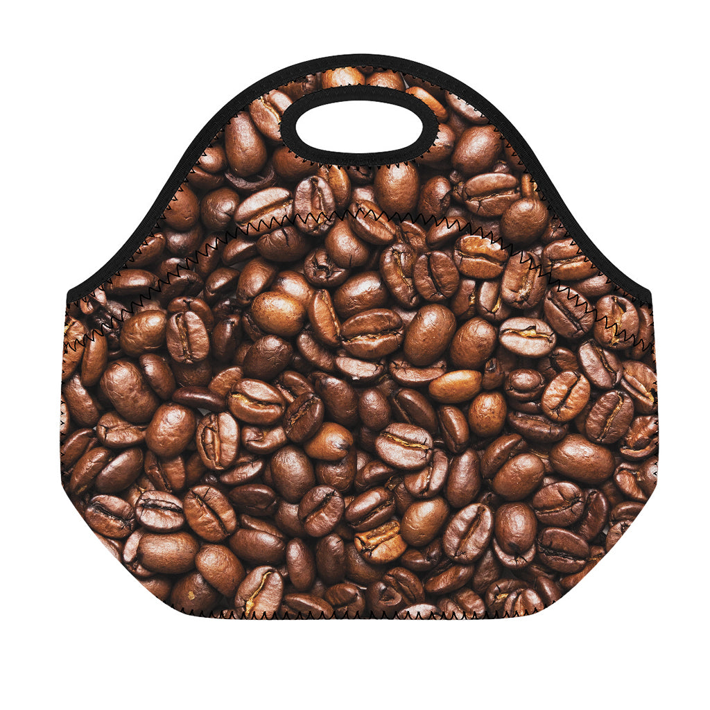 Roasted Coffee Bean Print Neoprene Lunch Bag