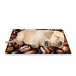 Roasted Coffee Bean Print Pet Cooling Mat Cover
