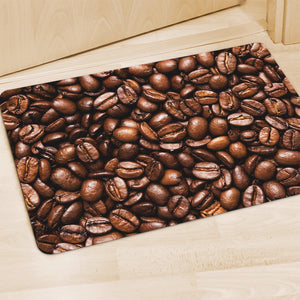Roasted Coffee Bean Print Polyester Doormat