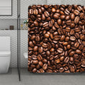 Roasted Coffee Bean Print Polyester Shower Curtain