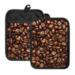 Roasted Coffee Bean Print Pot Holders With Pocket