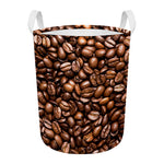 Roasted Coffee Bean Print Round Laundry Basket
