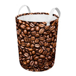 Roasted Coffee Bean Print Round Laundry Basket