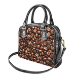 Roasted Coffee Bean Print Shoulder Handbag