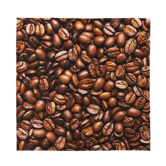 Roasted Coffee Bean Print Silk Bandana