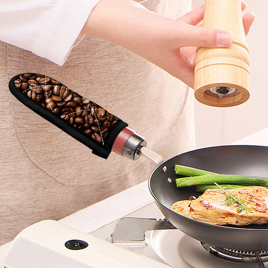 Roasted Coffee Bean Print Skillet Handle Cover