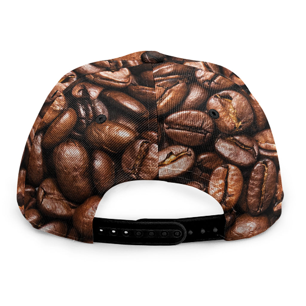 Roasted Coffee Bean Print Snapback Cap