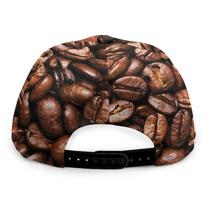 Roasted Coffee Bean Print Snapback Cap
