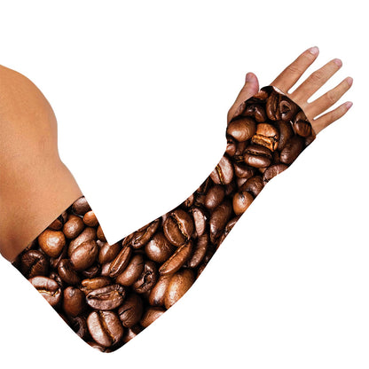 Roasted Coffee Bean Print Sun Protection Arm Sleeves