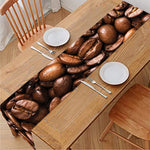 Roasted Coffee Bean Print Table Runner