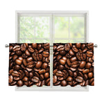 Roasted Coffee Bean Print Tier Curtains