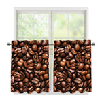 Roasted Coffee Bean Print Tier Curtains