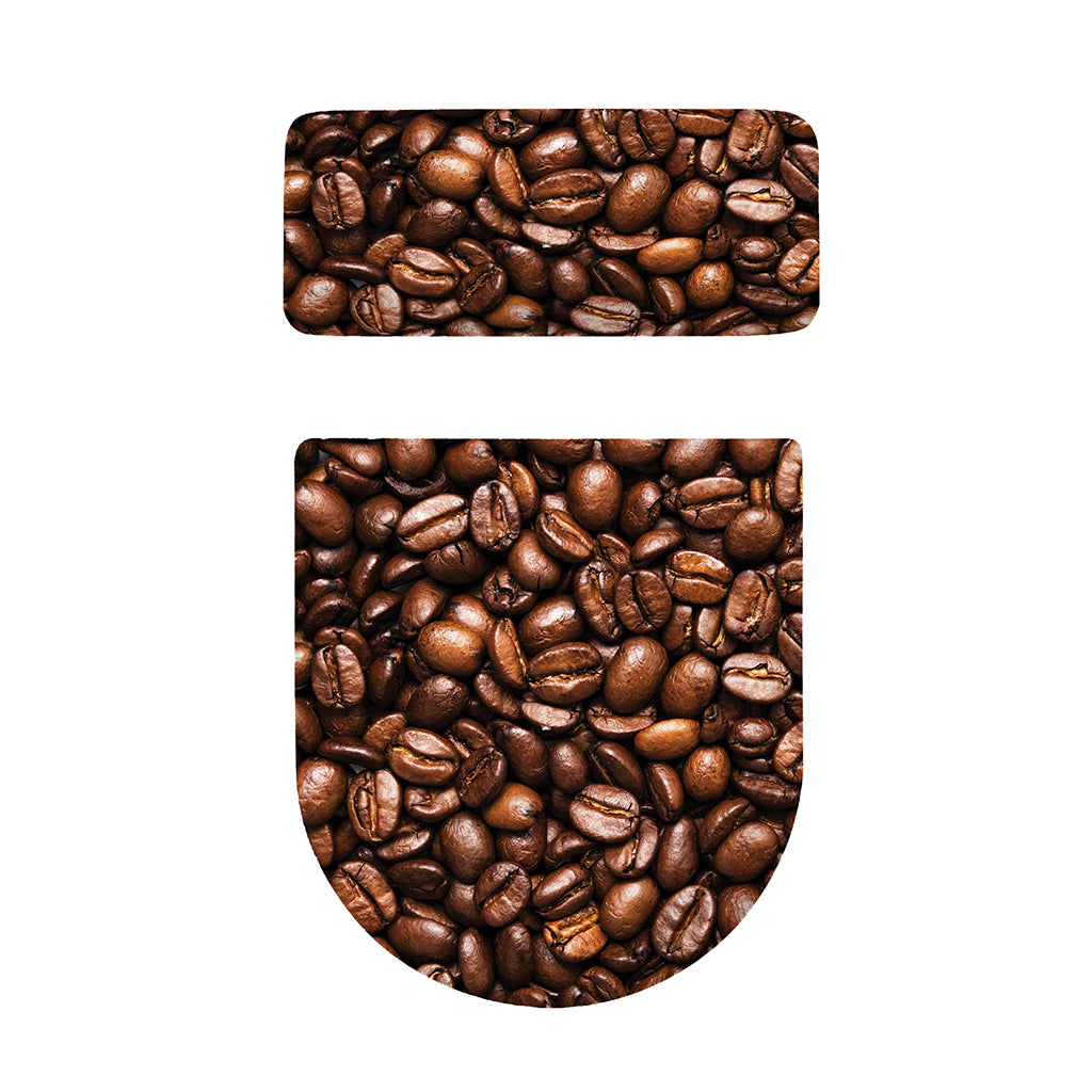 Roasted Coffee Bean Print Toilet Lid And Tank Cover Set