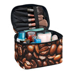 Roasted Coffee Bean Print Travel Makeup Bag