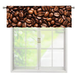 Roasted Coffee Bean Print Window Valance