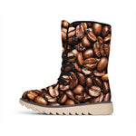 Roasted Coffee Bean Print Winter Boots