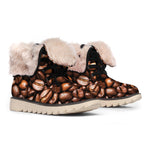 Roasted Coffee Bean Print Winter Boots