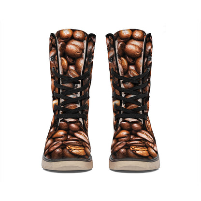 Roasted Coffee Bean Print Winter Boots