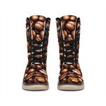 Roasted Coffee Bean Print Winter Boots