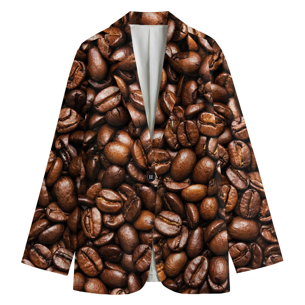 Roasted Coffee Bean Print Women's Blazer