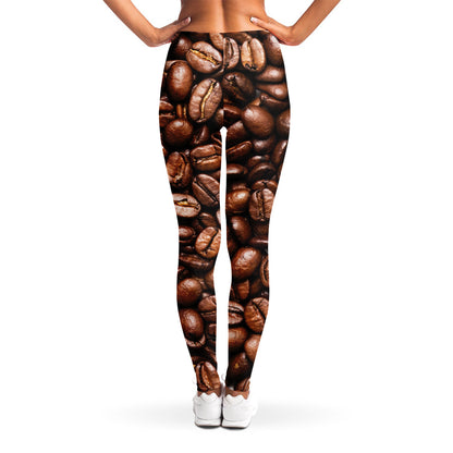 Roasted Coffee Bean Print Women's Leggings