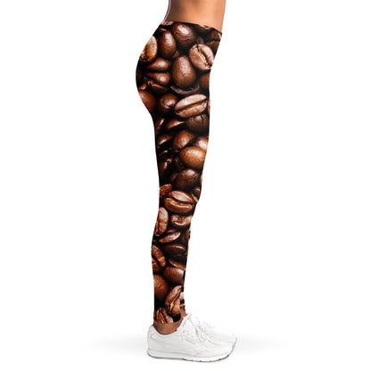 Roasted Coffee Bean Print Women's Leggings