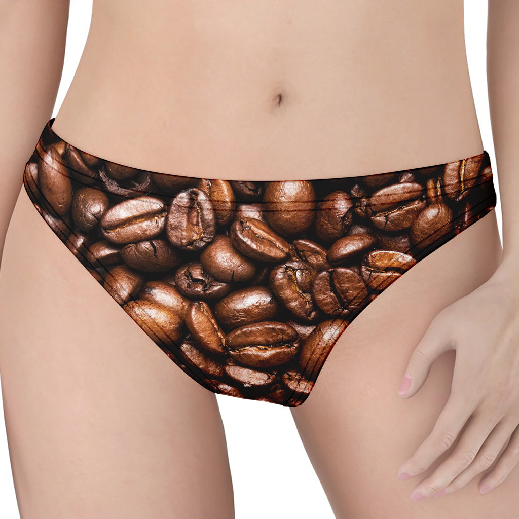 Roasted Coffee Bean Print Women's Thong