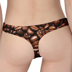 Roasted Coffee Bean Print Women's Thong