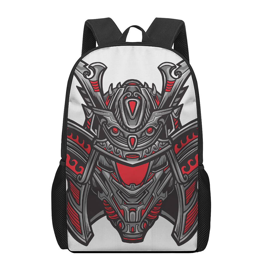 Robot Samurai Mask Print 17 Inch Backpack