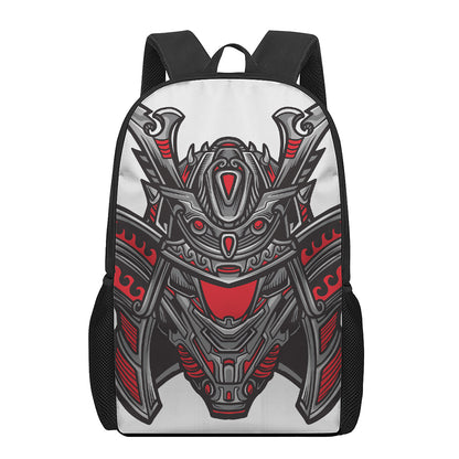 Robot Samurai Mask Print 17 Inch Backpack