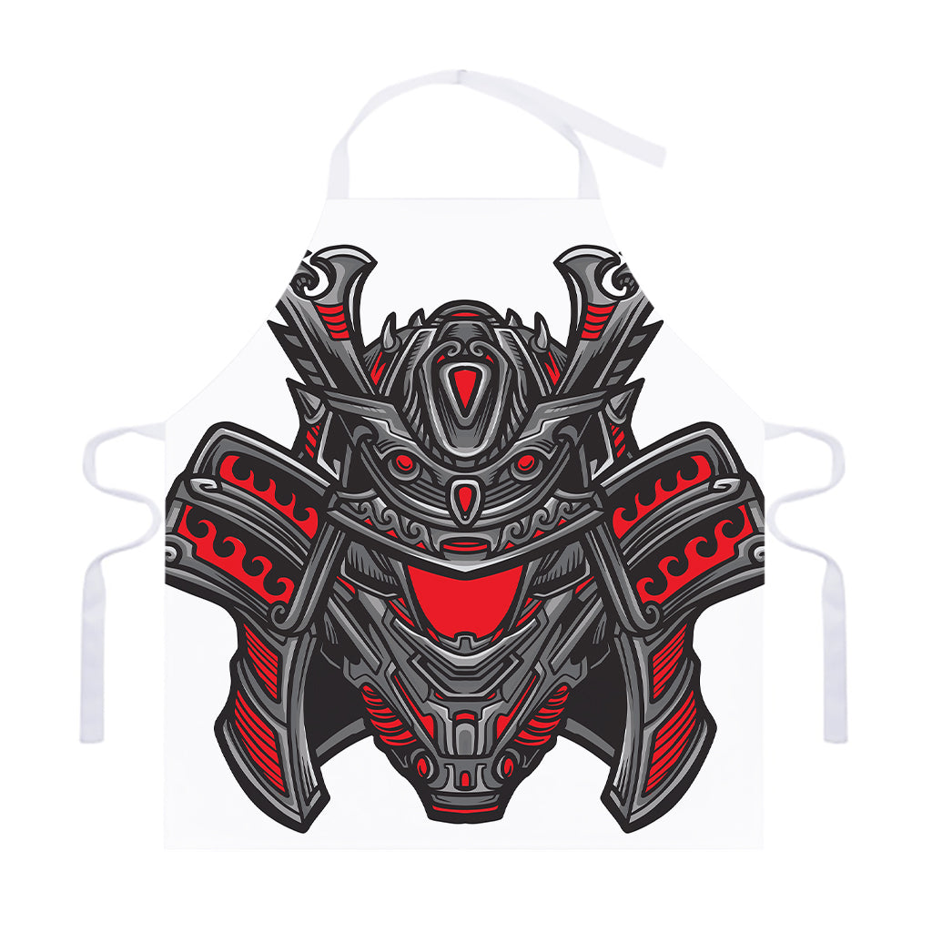 Robot Samurai Mask Print Adjustable Apron